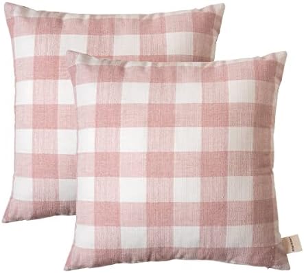 Sleepdown - Square Cotton Pillowcases Cushion Covers with Checkered Pattern
