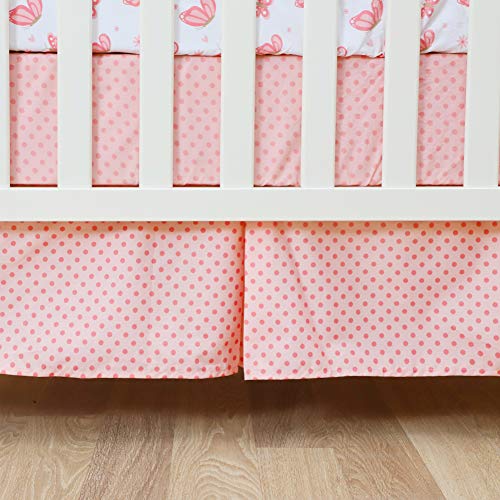 Cuddles & Cribs 4 Pcs Baby Girl Crib Bedding Set - 100% Cotton Crib Sheets, 100% Polyester Reversible Comforter and Crib Skirt