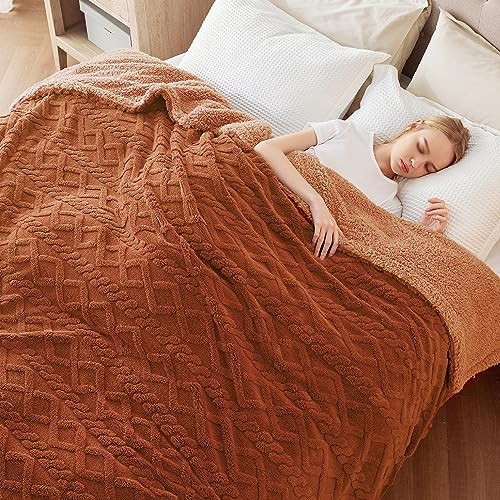 Cuddles & Cribs - Sherpa Blanket for Bed- Orange