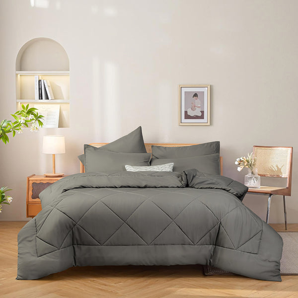 Sleepdown 7 Piece Comforter Set -DARK GREY