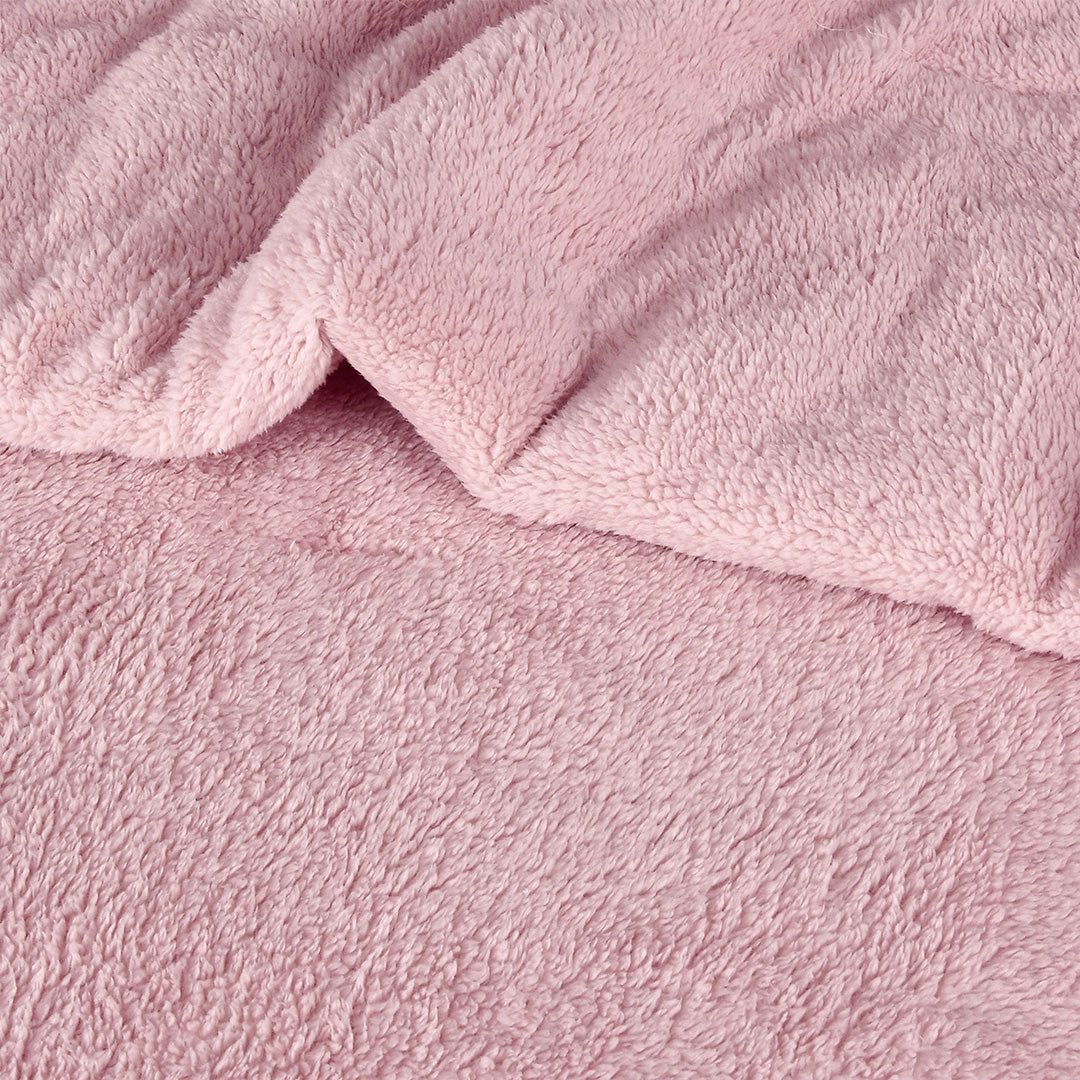 Cuddles & Cribs -Teddy Fleece Comforter Set -  Blush