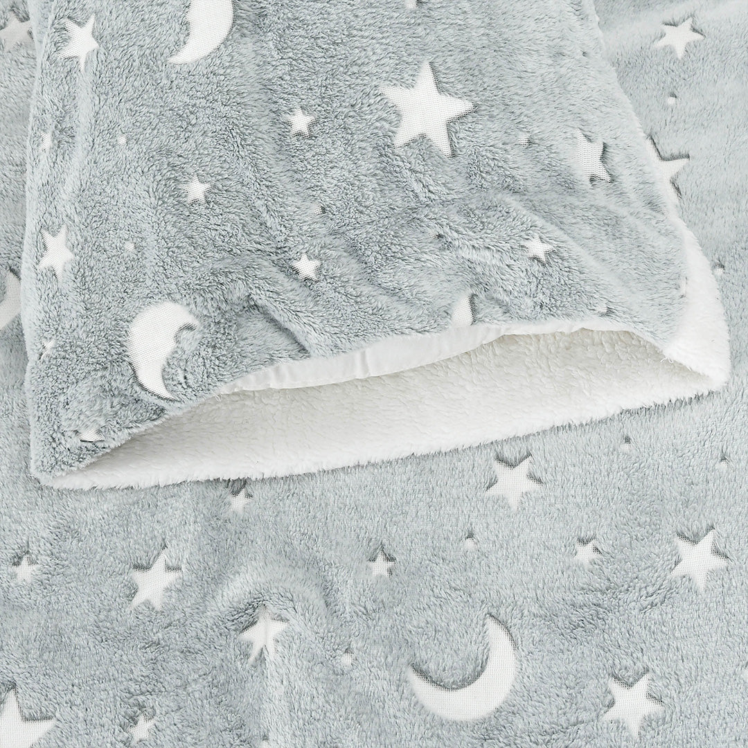 Cuddles & Cribs -Teddy Fleece Comforter Set - Glow in the dark Front