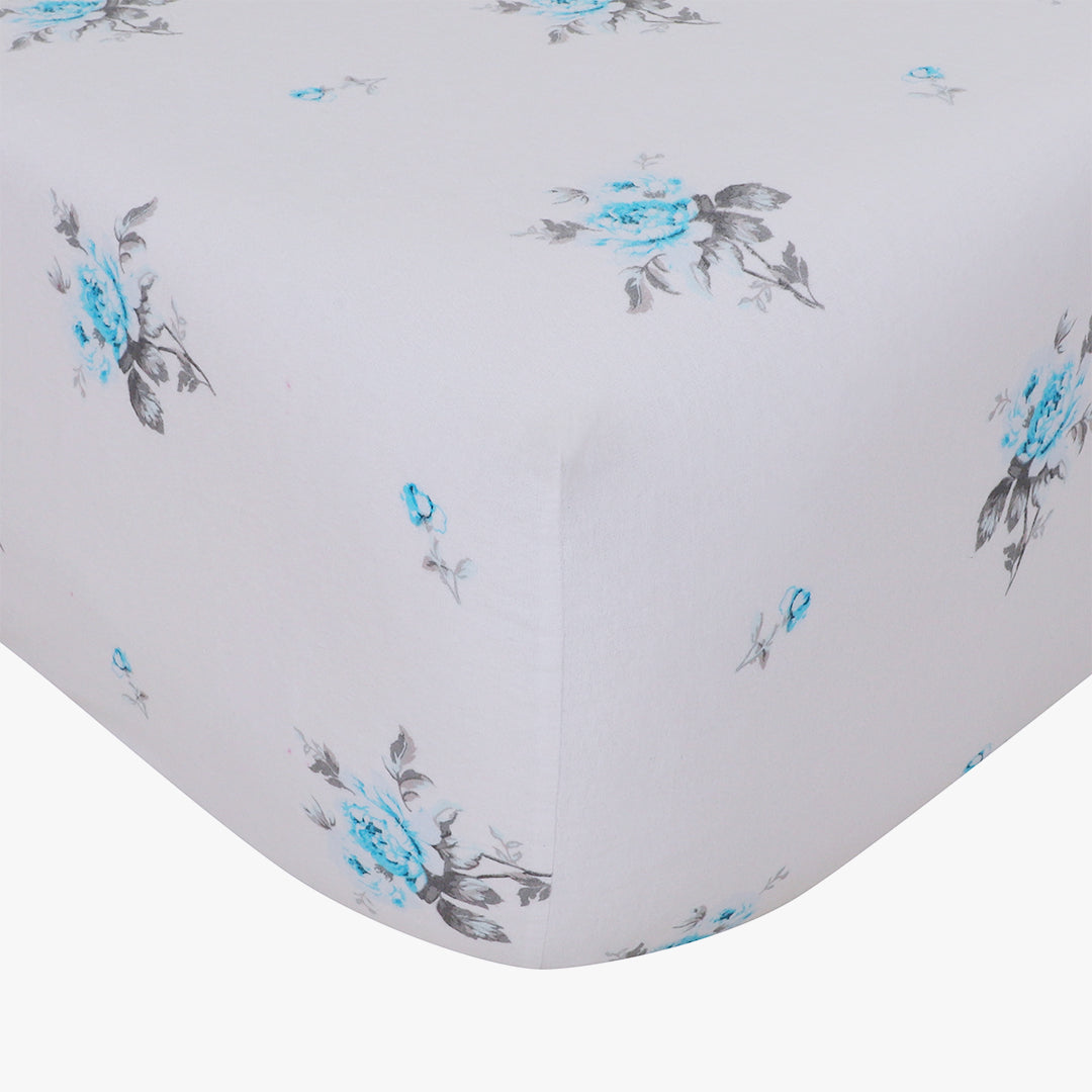 Enviohome -Double Brushed Flannel Sheet Set -Blue Floral