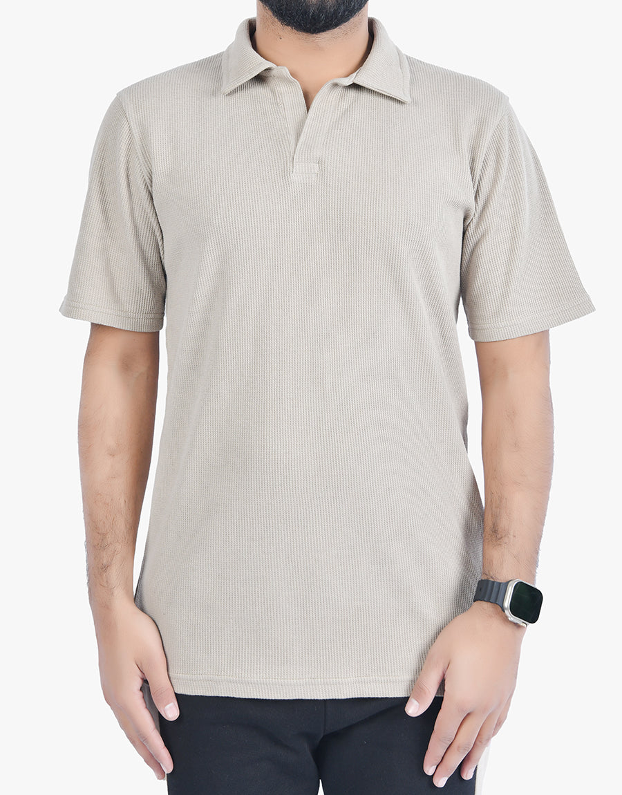 Hampton Ridge Men's Waffle Shirt Short Sleeve Shirt Regular Fit Cuban Beach Tops Mens Colar Short Sleeve