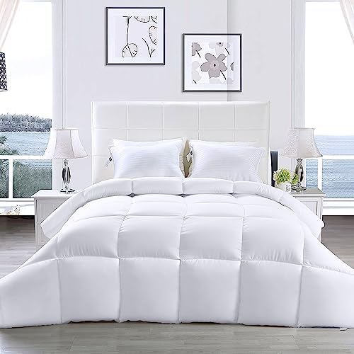 Gold Marque - Bedding Down Alternative Comforter (Twin, White) - Plush Siliconized Fiberfill Duvet Insert