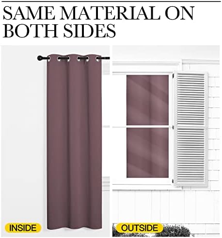 Solid Thermal Insulated Grommet Blackout Curtain - Dry Rose