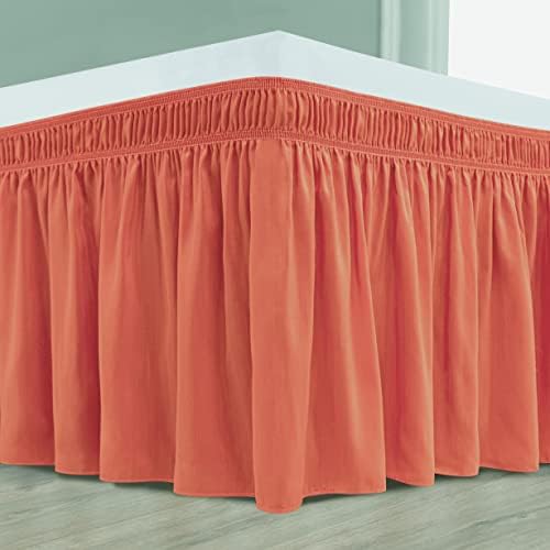 Enviohome -Wrap Around Bed Skirt - Coral