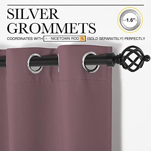 Solid Thermal Insulated Grommet Blackout Curtain - Dry Rose