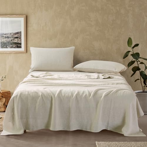 Gold Marque -4 Piece Linen Bed Sheet King  Soft Breathable Durable All-Season  (Linen, King)