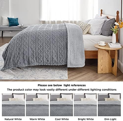 Enviohome -Sherpa Size Blanket for Bed -Grey