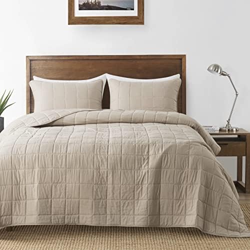 Cuddles & Cribs - Lightweight Soft Bedspread Coverlet -Beige-Chequer