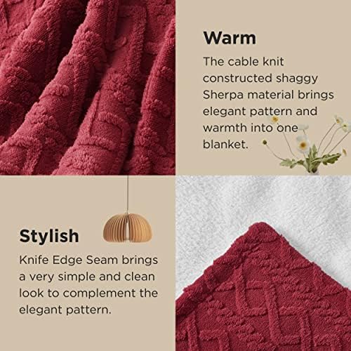 Enviohome- Sherpa Blanket for Bed- -Red