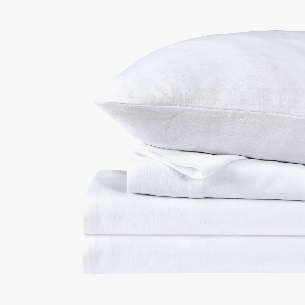 Sleepdown Jersey Sheet Set -WHITE