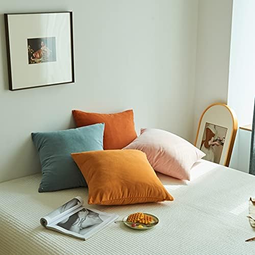 Cuddles & Cribs -Decorative Cushion Covers Set of 4, 18x18in, Square Cushion Cases for Sofa, Bedroom, Car