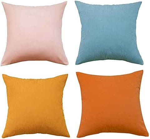 Cuddles & Cribs -Decorative Cushion Covers Set of 4, 18x18in, Square Cushion Cases for Sofa, Bedroom, Car