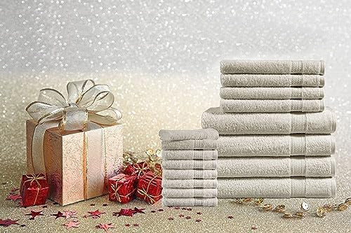 Cuddles and Cribs Lane Linen 24-Piece Bath Towel Set - 100% Cotton Luxury Towels
