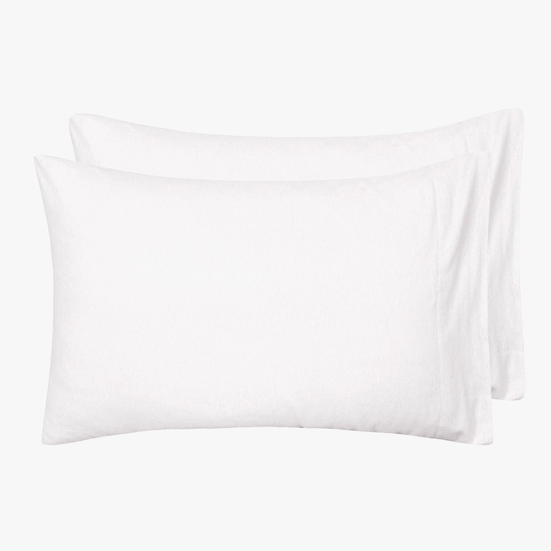 Double Brushed Flannel Sheet Set -White