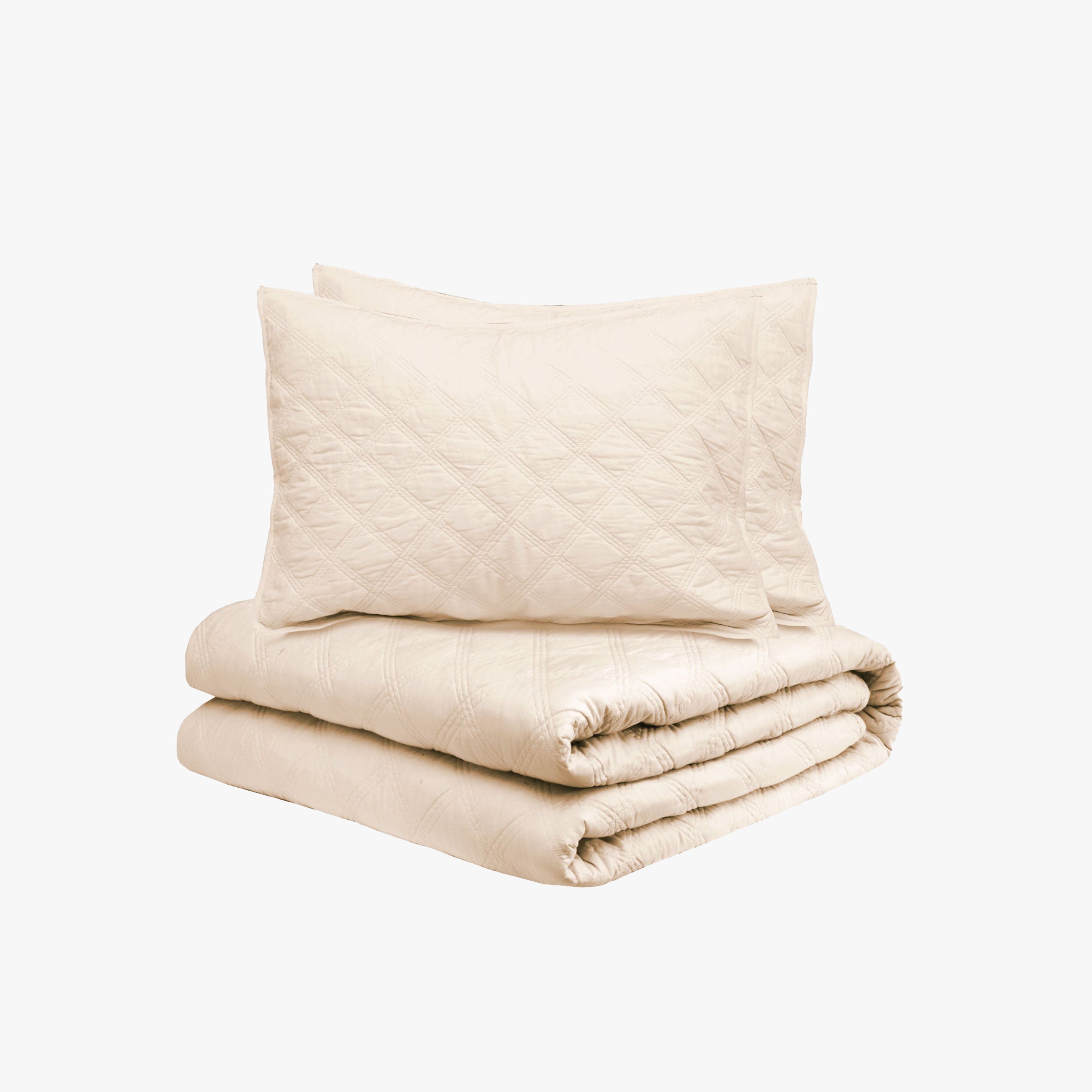 Cotton Solid Quilt Set - 3 Pc