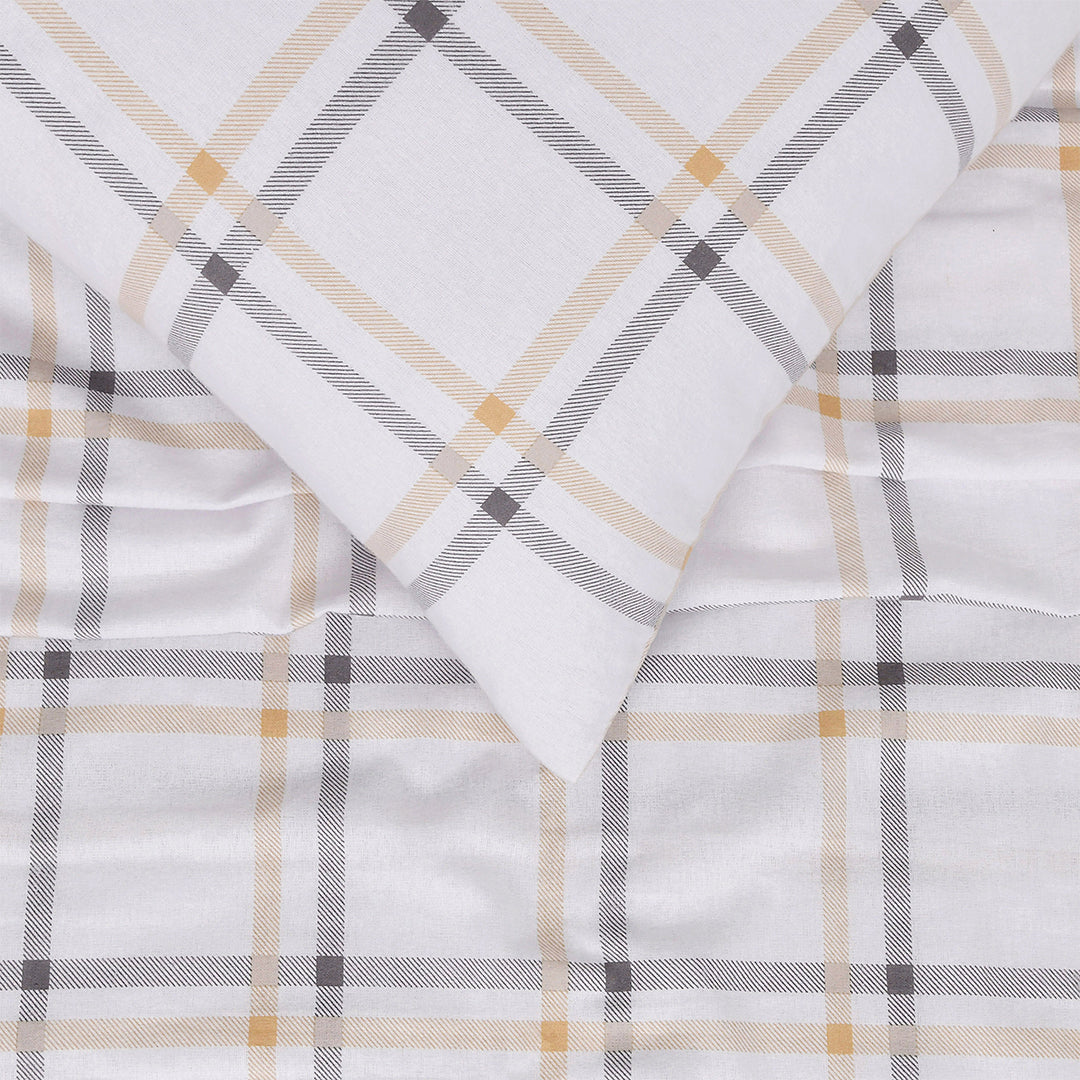 Double Brushed Flannel Sheet Set - Ecru Checks