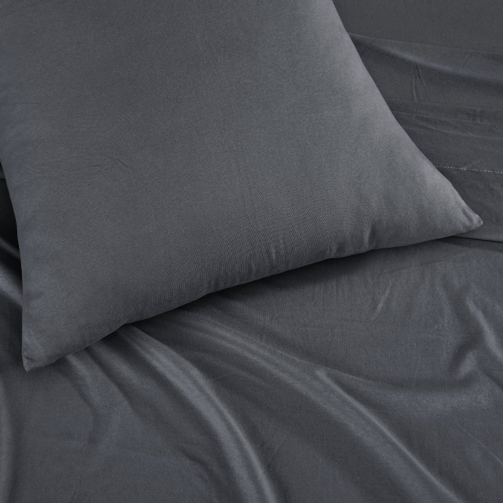 Charcoal - Cotton Jersey Bed Sheet Set