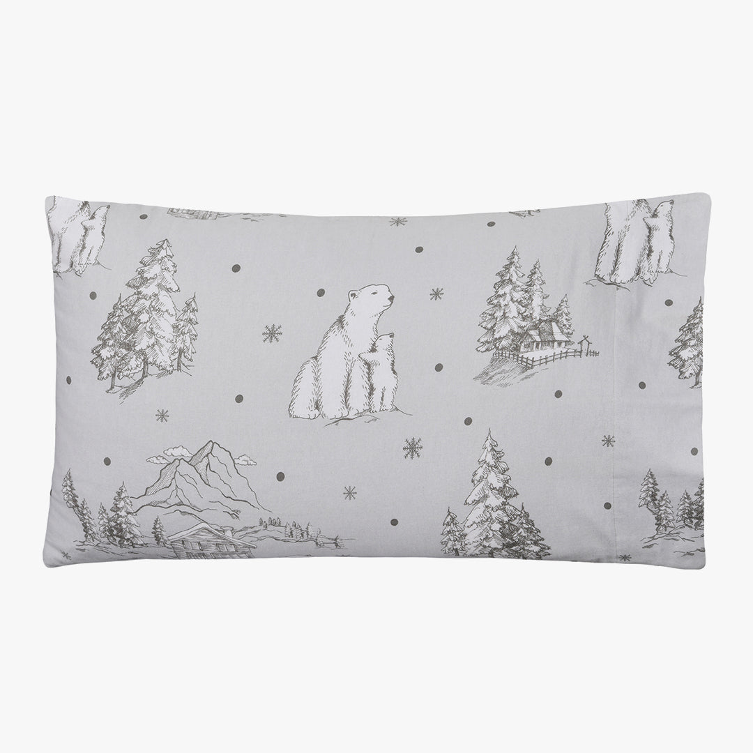 Double Brushed Flannel Sheet Set -Polar Bear