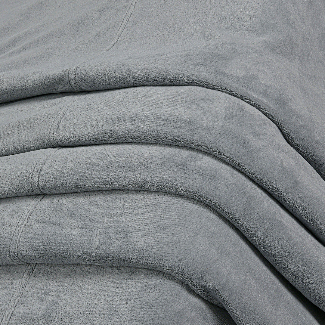 Sherpa Teddy Fleece Blanket - Silver Blue