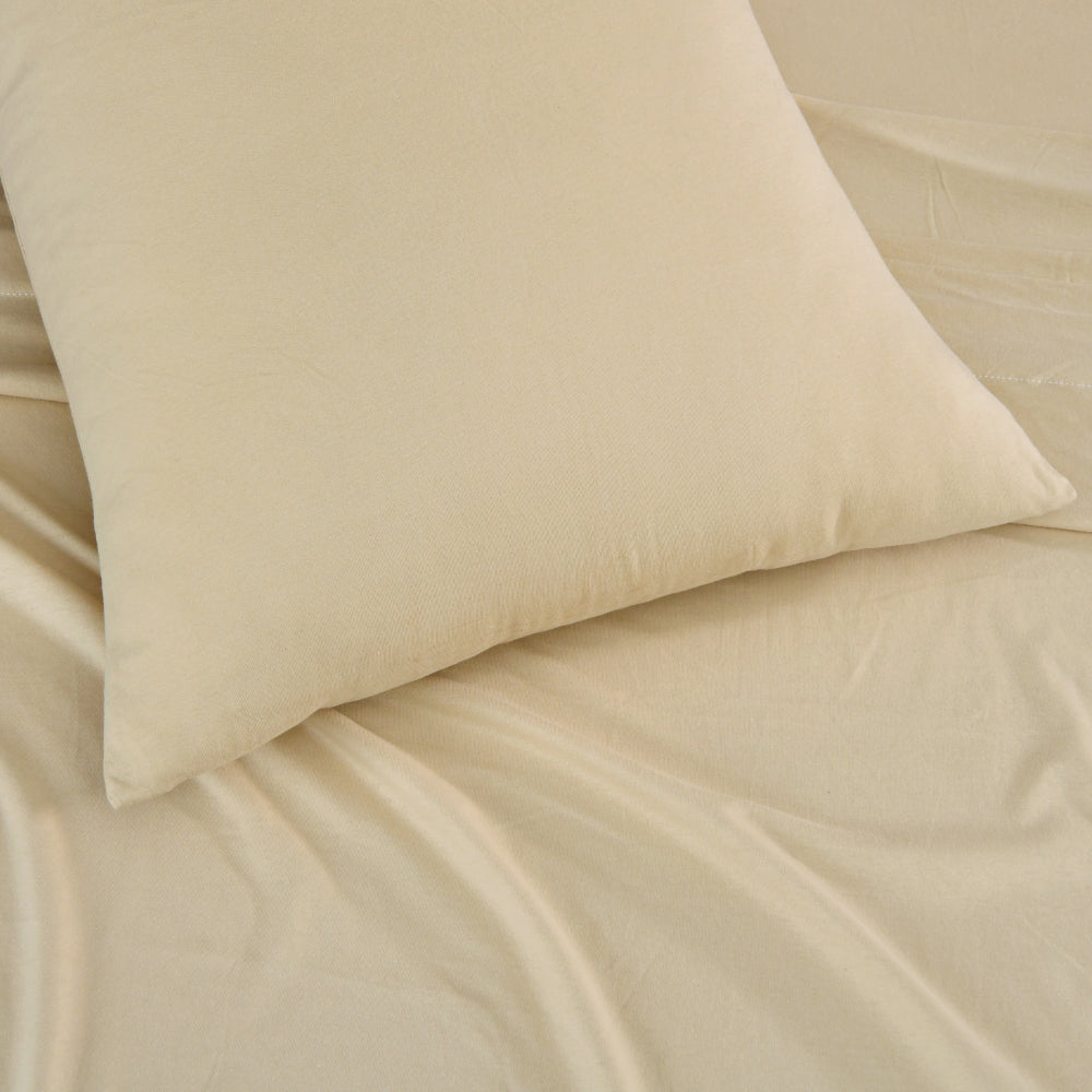 Natural - Cotton Jersey Bed Sheet Set
