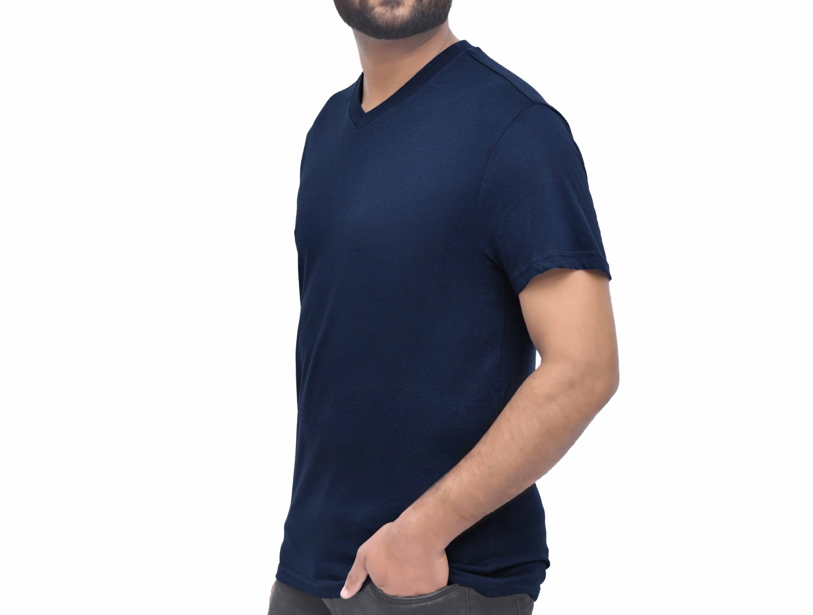 100% Cotton V Neck Tees, Pack of 4