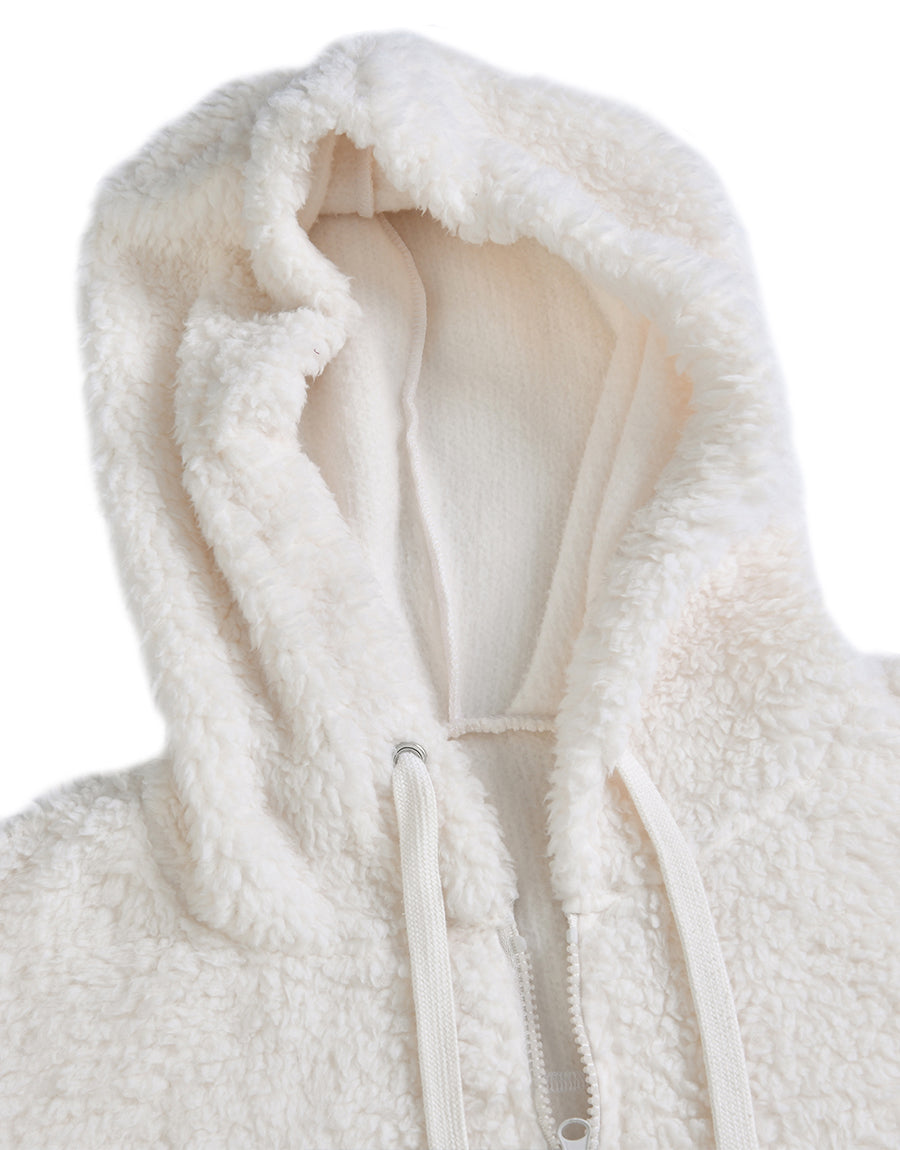 Hampton Ridge Women's Oversized Pullover Hooded Sweatshirt with Pockets -WHITE