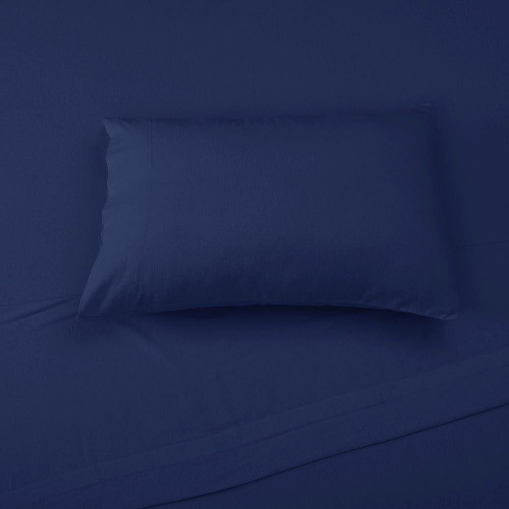 Navy - Double Brushed Flannel Sheets