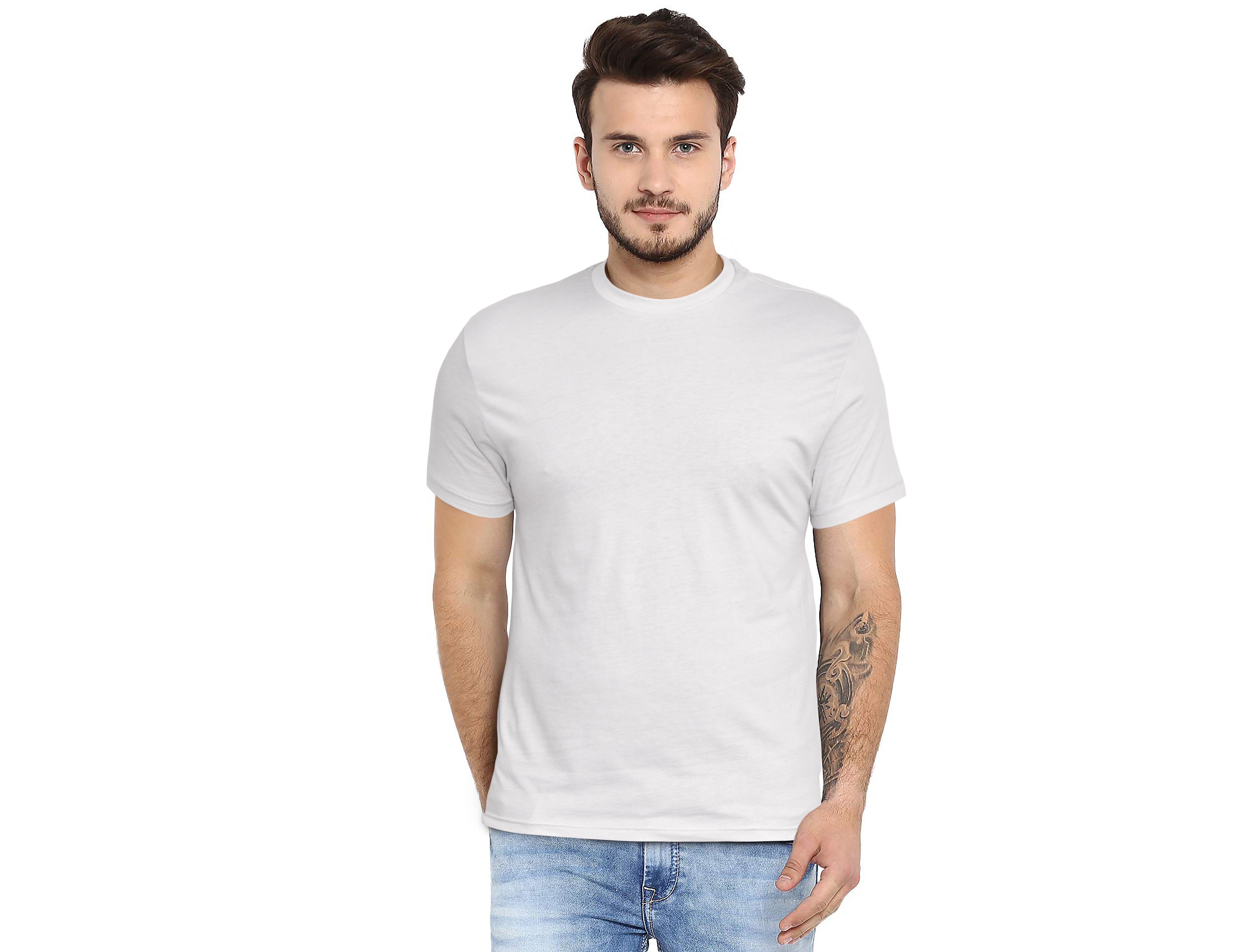 Cotton Blend Crew Neck Tees, Pack of 4