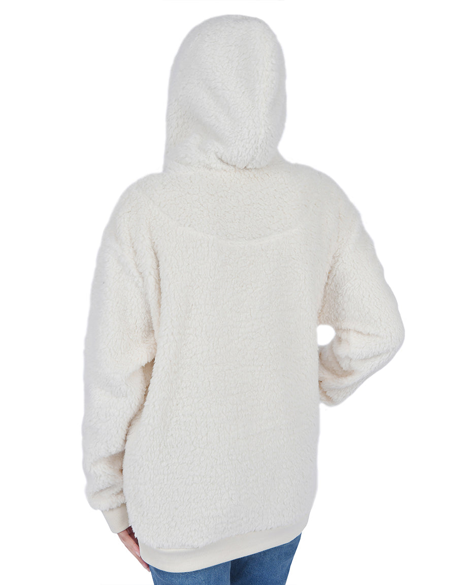 Hampton Ridge Women's Oversized Pullover Hooded Sweatshirt with Pockets -WHITE