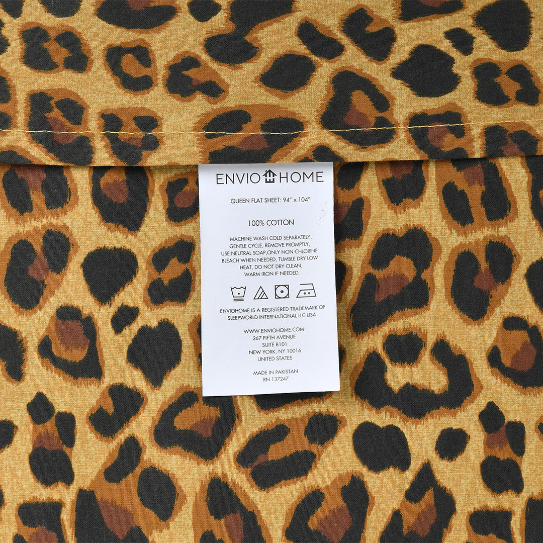 Leopard Brown - Cotton Sheet Set